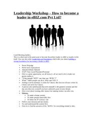 Leadership Workshop – How to become a leader in eBIZ.com Pvt Ltd.doc